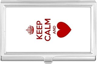 Quote Red Keep Calm and Love Business Card Holder Case Pocket Box Wallet