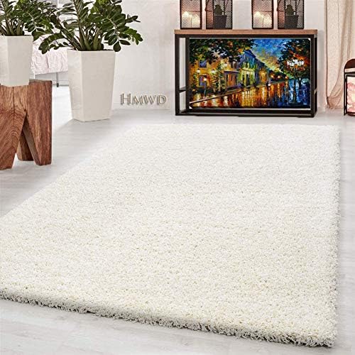 HMWD Thick Pile Fluffy Shaggy Large Area Rug Hallway Runner Non Slip Living Room Bedroom Anti-Shed Floor Carpet- Available in 10 Exquisite Colors (120x170 cm, 160x230 cm) (Brown, 160x230 cm)