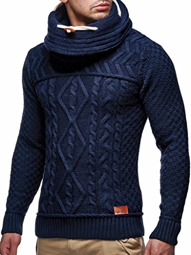 Leif Nelson men’s knitted pullover sweater hoodie jacket sweatshirt casual long sleeve slim fit LN70253