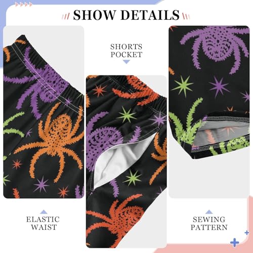 ZZXXB Colorful Spider Boys Long Pants Soft Trousers Elastic Waist Kids Lounge Bottoms with Pockets S-XL4