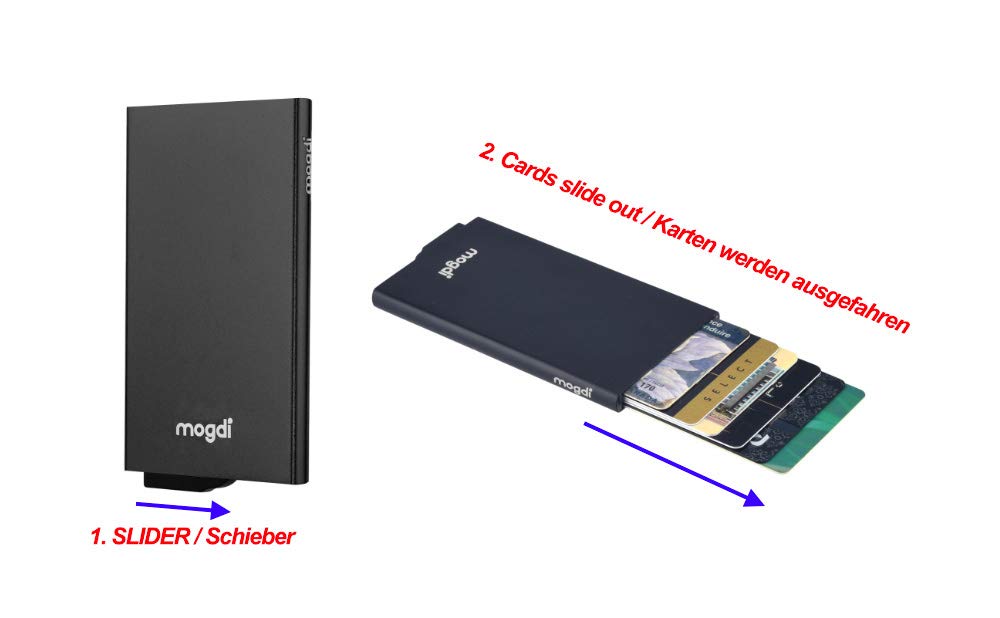 Mini Premium Herren Geldbörse, RFID/NFC Schutz, Slim Wallet mit Münzfach, Druckknopf & Kartenetui, aus A++ Echtleder, bis zu 6 Karten, Business Portmonee für Männer