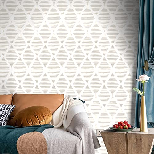 Image of Modern Peel and Stick Wallpaper Boho Geometric Contact Paper 17.3''x78.8''