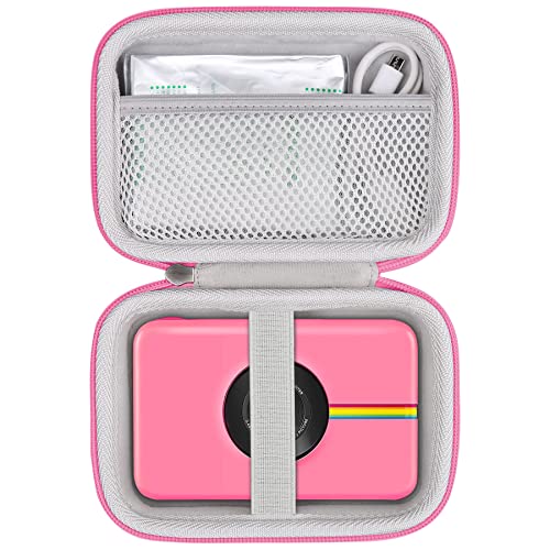 Khanka Dur Cas étui de Voyage Housse Porter pour Polaroid Snap Touch Appareil Photo (Fermeture éclair Rose)