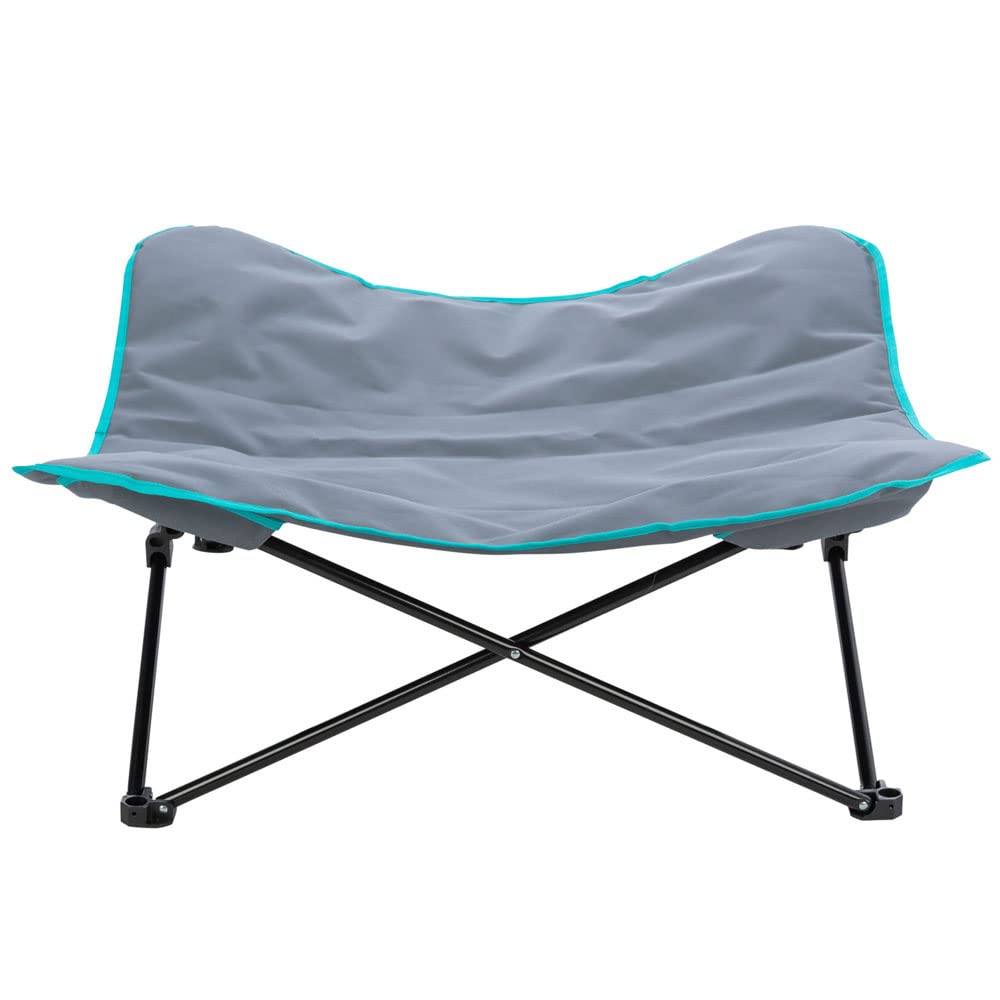 TRIXIE zusammenklappbares Reisebett Camping-Bett FÜR Hunde, 88 × 32 × 88 cm, DUNKELGRAU/Petrol - 28216