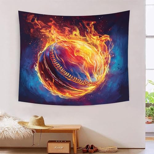 Tapisserie murale baseball 3D tissu déco grand format pour cacher un mur blanc