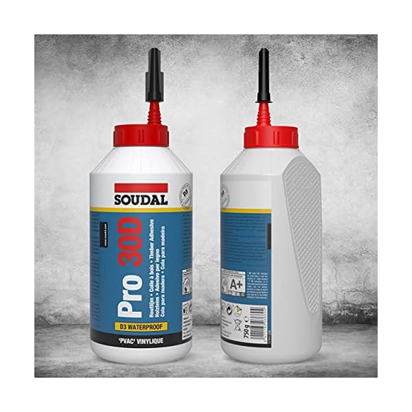 Soudal Pro 30D, Holzleim, D3, 750g, Flasche – Bild 3