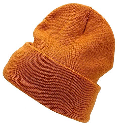 Cap911 Unisex Plain 12 inch long Beanie - Many Colors (One Size, Dark Orange)