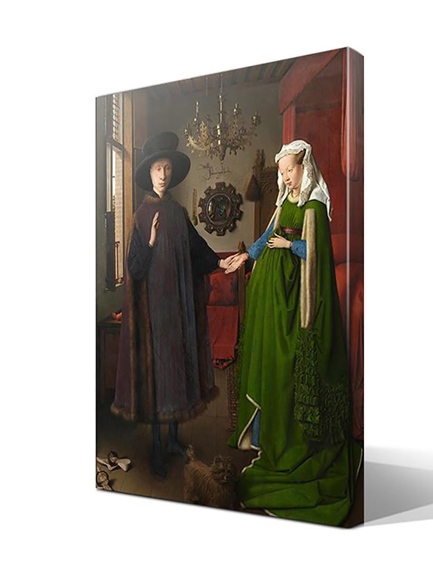 El Matrimonio Arnolfini | Jan van Eyck | Renacimiento Flamenco | Cuadro Canvas Wall Art | Impresión Giclée lienzo algodón puro | Bastidor 3cm | 55x75cm