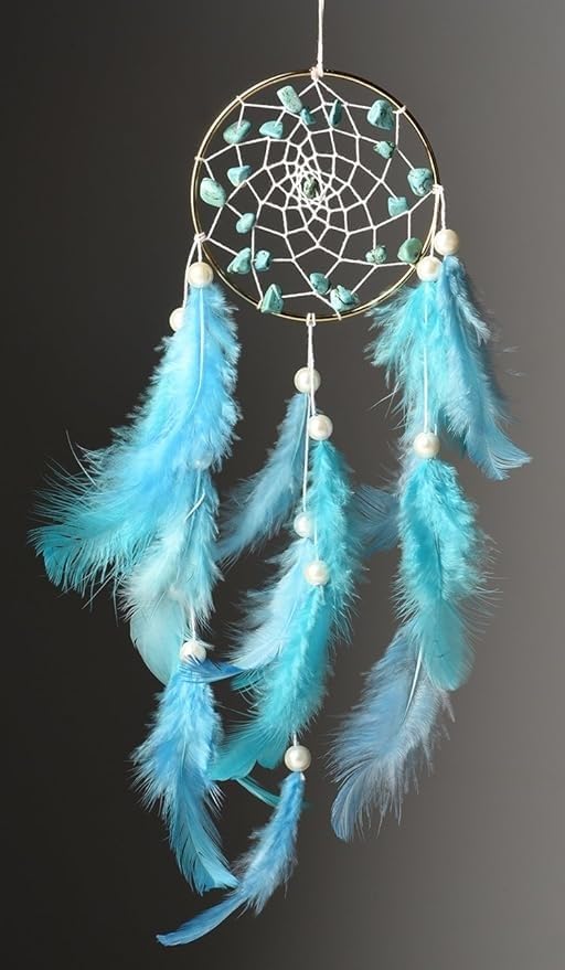 Generic Handmade Dream Catcher for Good Luck, for Home & Office Decor, Bedrooms, Gifting (Pack of 1), Tibetain Blue