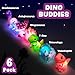 Tub Works® Dinos™ Dinosaur Light Up Bath Toys, 6 Pack | Water-Activated Light Up Toys Flash & Change Color | Easy-Grip Baby & Toddler Bath Toys | Sensory Bath Lights Watertight Bathtub Toys