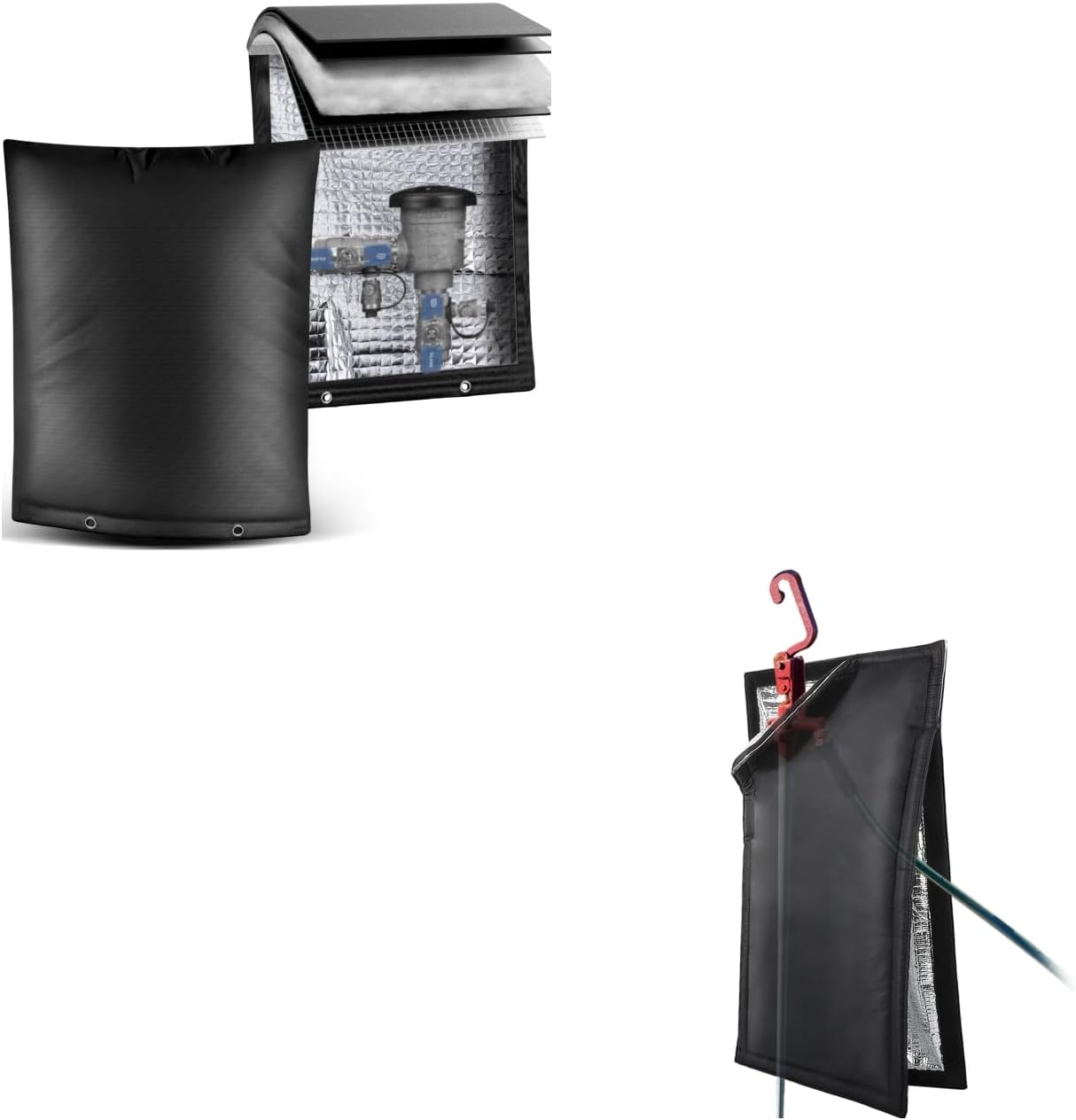 Outdoor Faucet Cover 25”H x 13.5”W + Backflow Insulation Cover 16W x 20H inches