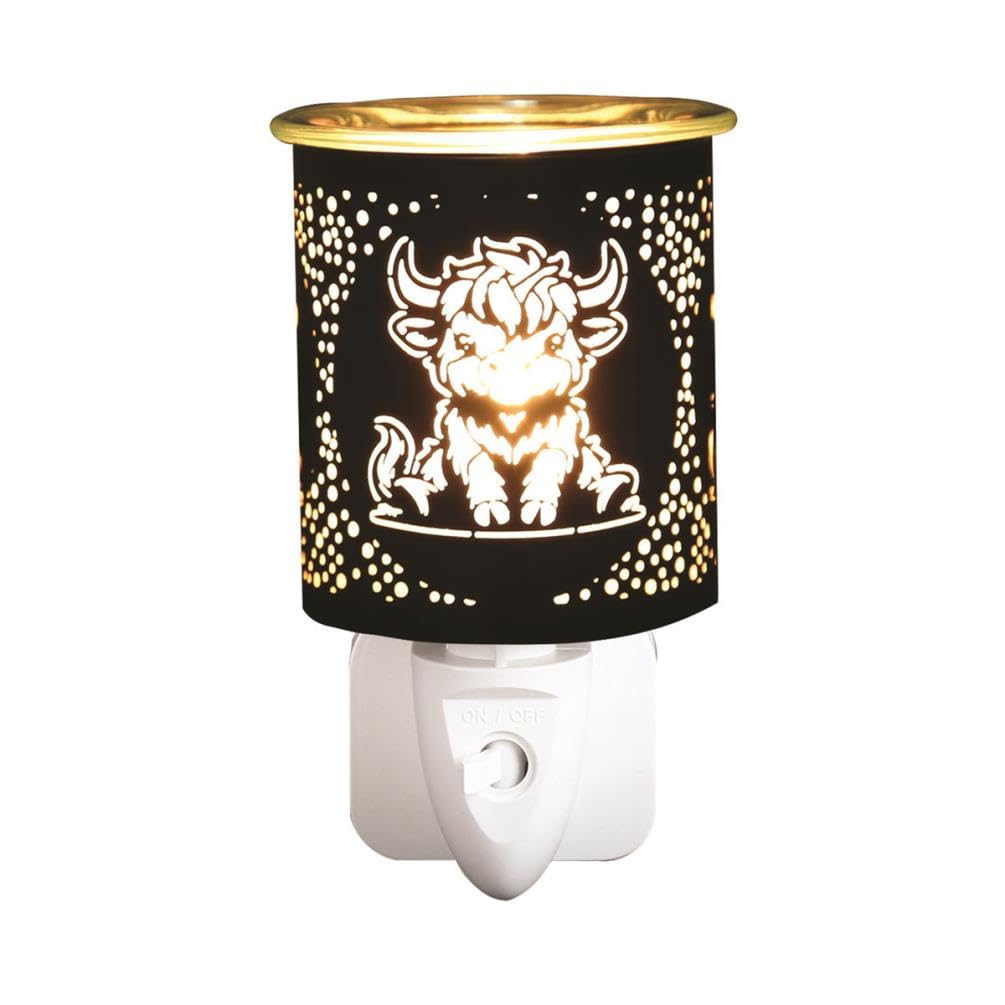 Aromatize Unisex Black Aroma Electric Plug In Wax Melter 13Cm - Highland Cow