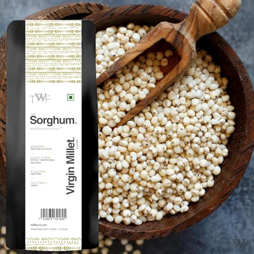 Image of TWF Virgin Sorghum - Jowar Flour|Jwari|Juwar|Jwar|Solam|Jonna|Joar|Stone-Ground Gluten-Free Flour for Rotis,Bhakris & Gluten-Free Baking|Unadulterated & Nutrient-Rich|From Virgin Grains, 1.5 Kg (Pack of 3)
