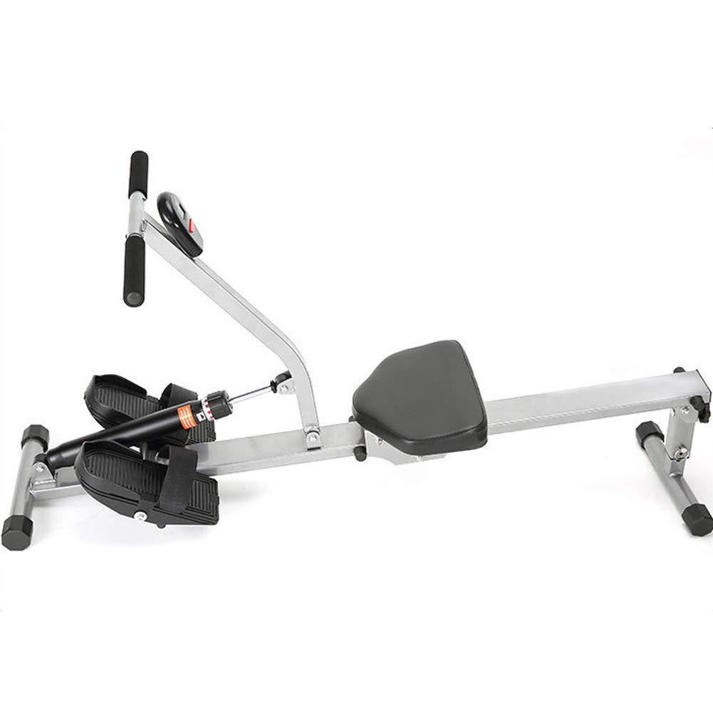 QUSYZD Foldable Rowing Machines Indoor Rower Rowing Machine Fitness Equipment, Cardio Rower Workout Fitness Body, Maximum Load 120kg, for All Kinds of People, Black and Silver Colou,