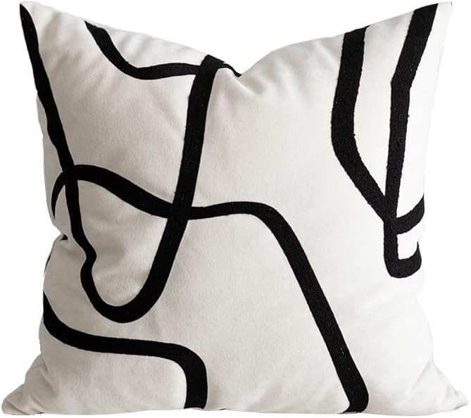 DOKOT Funda de cojín decorativa abstracta moderna de 18 x 18 pulgadas, funda cuadrada para sofá del hogar