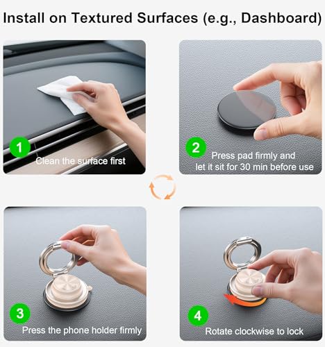 Image of 2026 Next-Gen Suction Cup Phone Mount Cute 360 Zinc Alloy 109 LBS Phone Stand Vacuum Magnetic Car Holder for MagSafe Strongest Accessories for iPhone 16 15 14... Android