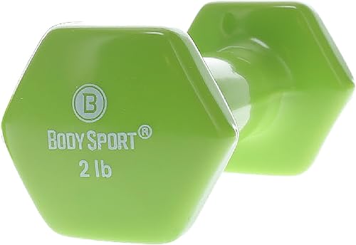 Body Sport Mancuerna recubierta de vinilo para mano, mancuerna de ejercicio y fitness para entrenamiento de equipo de gimnasio en casa,