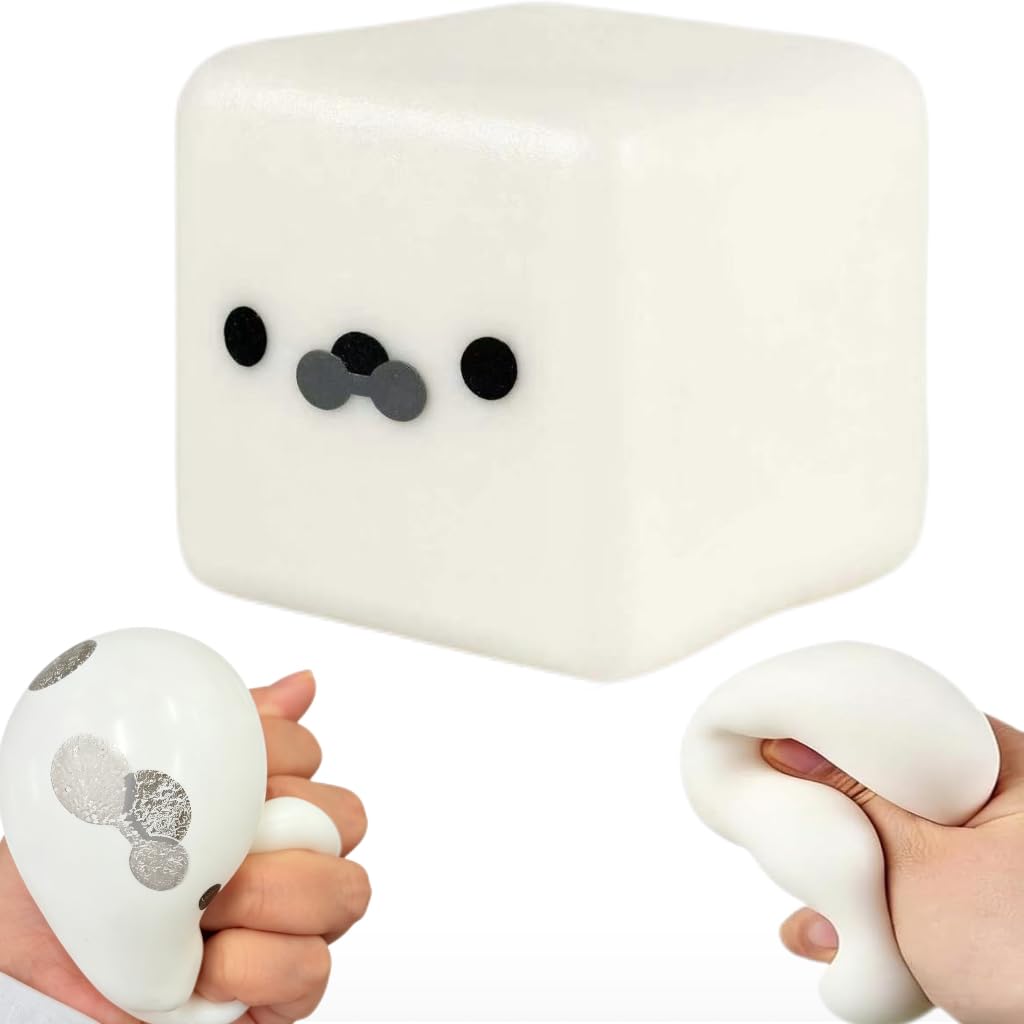KINGSH Seal Tofu Squishy, Cute Kawaii Cheese Squeeze Squishy Fidget Toy, Soft Slow Rising Stress Ball, Moldable Squishies Sensory Toys for Anxiety Autism ADHD,Party Favors Gifts for Kids & Adults