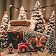 Yisscen 9 Stück Weihnachtsbaum Künstlich,3 Größen Weihnachtsbaum Klein mit Holz Basis,Christmasbaum Mini Grün Tannenbaum,Weihnachtsbaum mit Schnee für Weihnachtsdeko,DIY,Tischdeko,Schaufenster