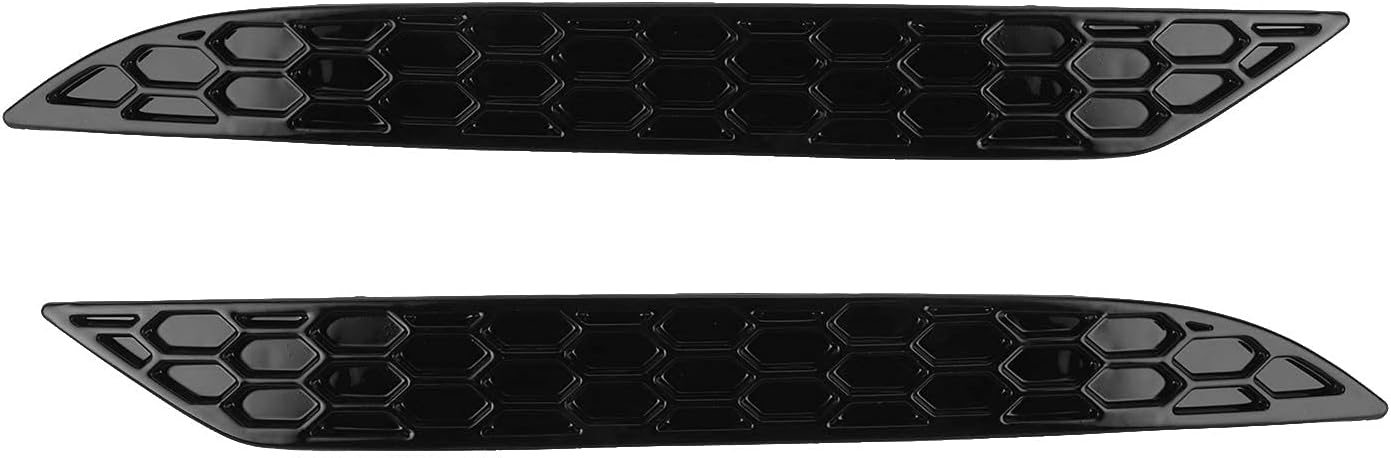 Rear Bumper Reflector, Pair of Left+Right Gloss Black Rear Bumper Reflector Honeycomb Set Fit for MK7.5 GTD R2017?2020