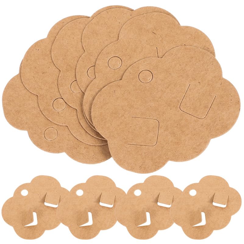 ULDIGI 200pcs Hair Bow Display Cards Brooch Display Card Hair Barrettes Cards Hairpins Cardholder Keychain Card Holder Decorative Necklace Cards Kraft Paper Earrings Earring Holder
