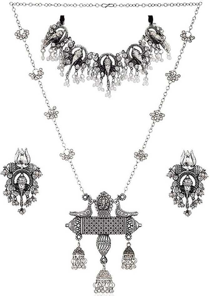 Aadishree Latest Oxidised Antique Design Stylish Traditional Jewellery Set (B0DCSZ7DBL) Amazon Price History, Amazon Price Tracker