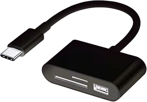 Lector de tarjetas 3 en 1 multifuncional USB 2.0Tipo-C U Disk TF Card Reader OTG Adaptador para teléfono móvil - Negro tipo C