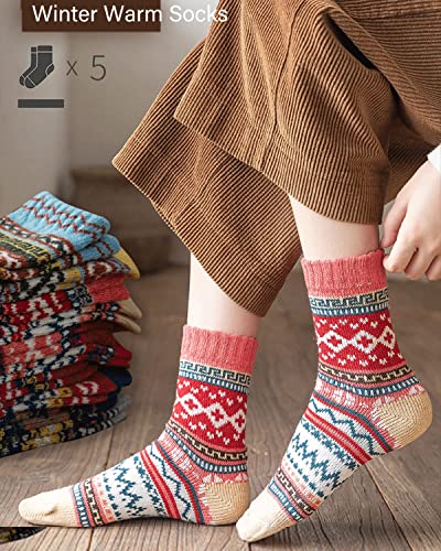 Image of Womens Wool Knit Winter Socks