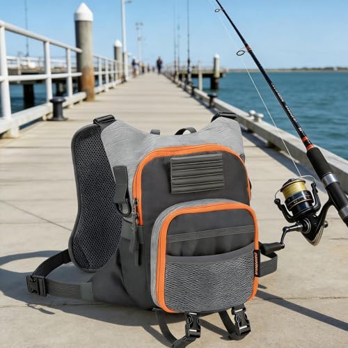 Mochila para pesca con mosca de muchos compartimentos impermeable táctica 5