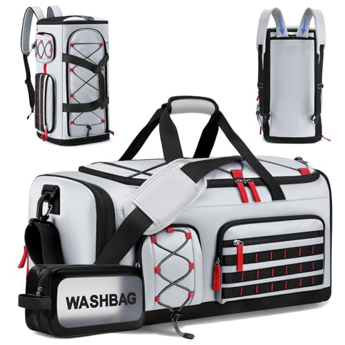 MIAOKE Bolsa de Gimnasio de 35 L, Bolsa de Deporte, Bolsa de Viaje con Compartimento para Zapatos, Bolsa de Viaje con Separación de Ropa Seca y HúMeda y Bolsillo Impermeable, para Hombres y Mujeres