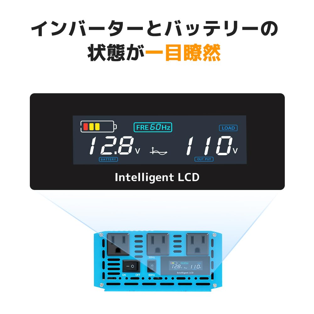 値下げしました。リョクエン正弦波インバーター　12V⇨100V 1500W Amazon | リョクエン（LVYUAN）インバーター 12V 100V 正弦波