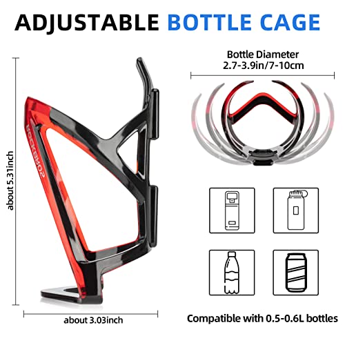 Image of ROCKBROS Bike Water Bottle Holder Ultra-Light Bicycle Bottle Cages with Screws Tool, Universal Bike Cup Holder for Road MTB Mountain Bikes Cycling Accessories(2 Pack)
