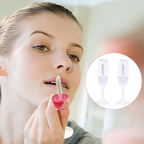 Miniatura 7 de FZBNSRKO 10 tubos de brillo de labios, mini botellas vacías en forma de copa de vino, mini botellas recargables, tubo de brillo labial, contenedores