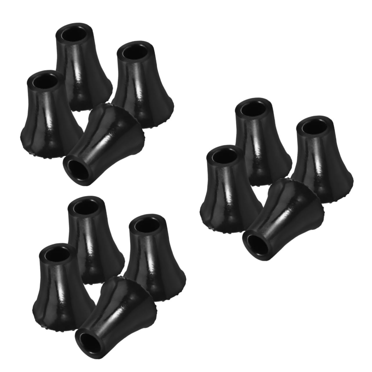 NOLITOY 3sets Crutch Pads Walking Stick Cane Tips Replacements Trekking Pole Foot Cover Crutch Feet Sleeves Trekking Poles Anti-Skid Tip Pads for Crutches Cane Tips PVC Black 4pcs*3