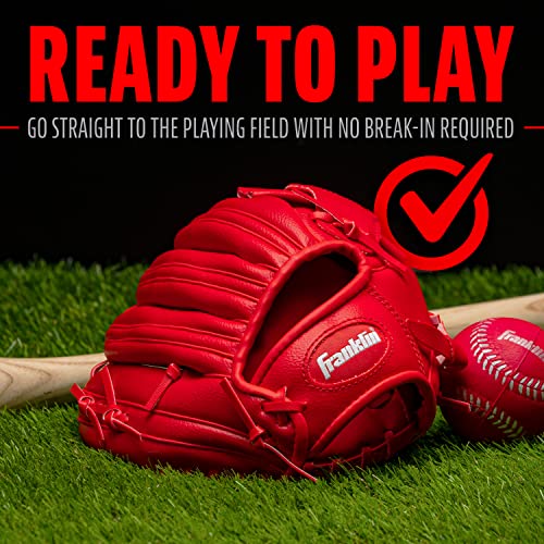 Image of Franklin Sports Kids Baseball Gloves - RTP Youth Teeball Glove + Ball Set - Boys + Girls Teeball Mitt Set - Kids + Toddlers - 9.5 inch