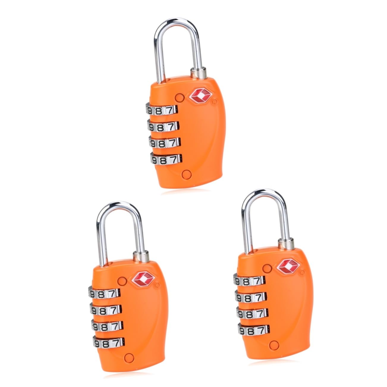 Mikikit Lucchetto Arancione Da 3 Pezzi Per Valigia Lucchetto A Combinazione Approvato 4 Codici Per La Sicurezza Dei Bagagli