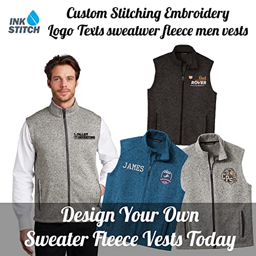 INK STITCH Men F236 Custom Embroidery Add Your Own Logo Texts Sweater Fleece Vests4