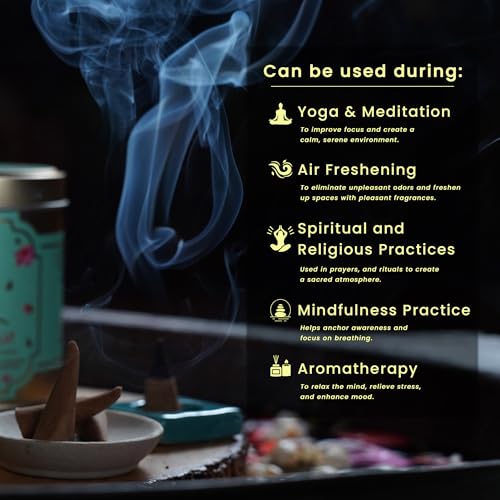 Image of Nyassa Divine Oudh Highly Scented Incense Cone | Oudh Fragrance | Pure Long-Lasting Dhoop Cones for Pooja, Meditation, Home Fragrance | 40 Dhoop Cones in Tin Box (100g)
