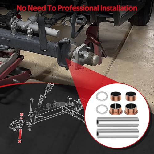 Image of Spindle King Pin Tube Bushing Kit for EZGO TXT 2001-up EZGO RXV 2010-up