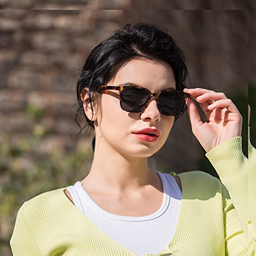 Polarized Sunglasses Vintage Square for Men and Women Protection Shades 3 Pack (Champagne+Slateblue+Tortoise, No Magnification)2