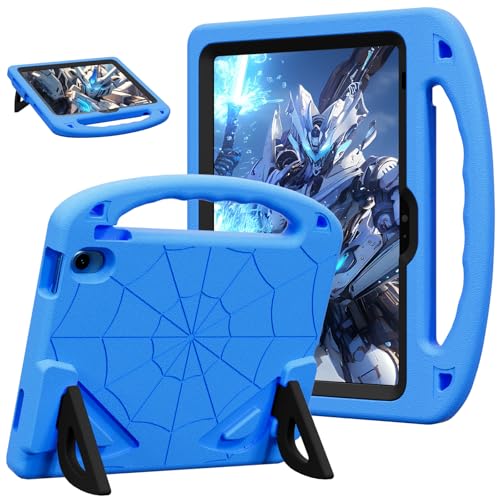 LKOOZO Kids Case for iPad (A16) 11th Generation 11" 2025 / iPad 10th Generation 10.9" 2022, Shockproof Cover with Built-in Screen Protector and Stand (Blue+Black)