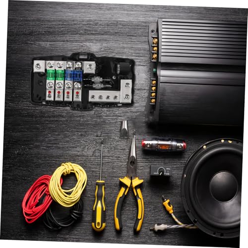 Caja de distribución de 4 vías Zerodeko y portafusibles de plástico para audio de coche 6