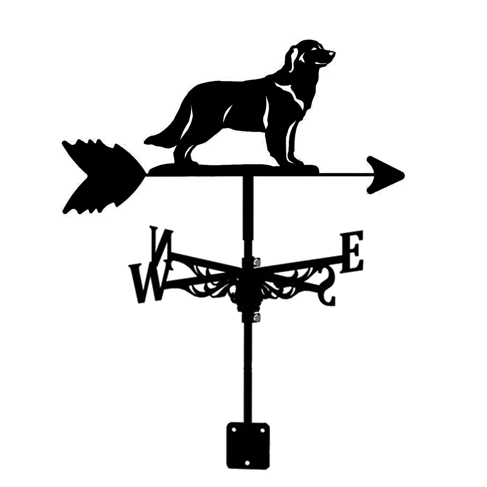 Weather Vane Stainless Steel Hound Wind Direction Indicator Durable Retro Farm Garden Stake Weather Vane with Anti-Rust Coating