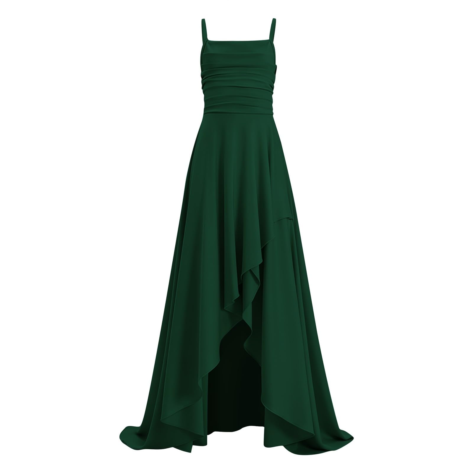 Blumenmädchenkleid, Rüschenärmel, hoch niedrig, Hochzeit, Brautjungfernkleid, Prinzessinnenkleid, Festzug, Geburtstag, Party, Kinder, formelle Abschlussballkleid