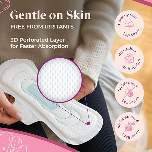 Image of Ammy Super Absorbent Maxi Thick Sanitary Pads - 80 Pcs XL for Medium Flow | Cottony Soft, Rash Free, Leak Lock with 6-Layer Shield & Active Flow Layer | Pack of 2