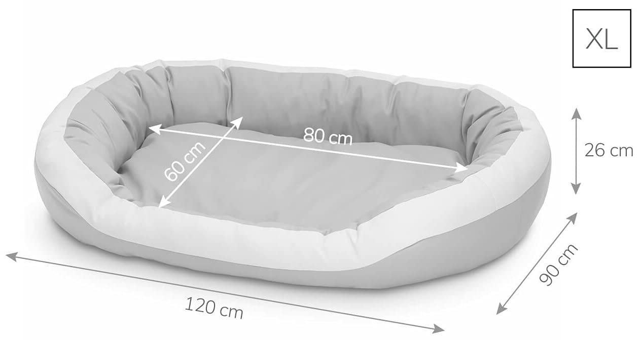 Cama para perros de cuero ecológico, suave para perros medianos y grandes, cama mullida para perros, sofá Luxus XL/XXL
