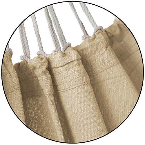 BB Sport Hängematte XL 220 x 170 cm max. Belastbarkeit 250 kg Tragetasche 1-2 Personen Camping Garten Balkon Terasse Wetterfest, Farbe:Beach – Bild 6