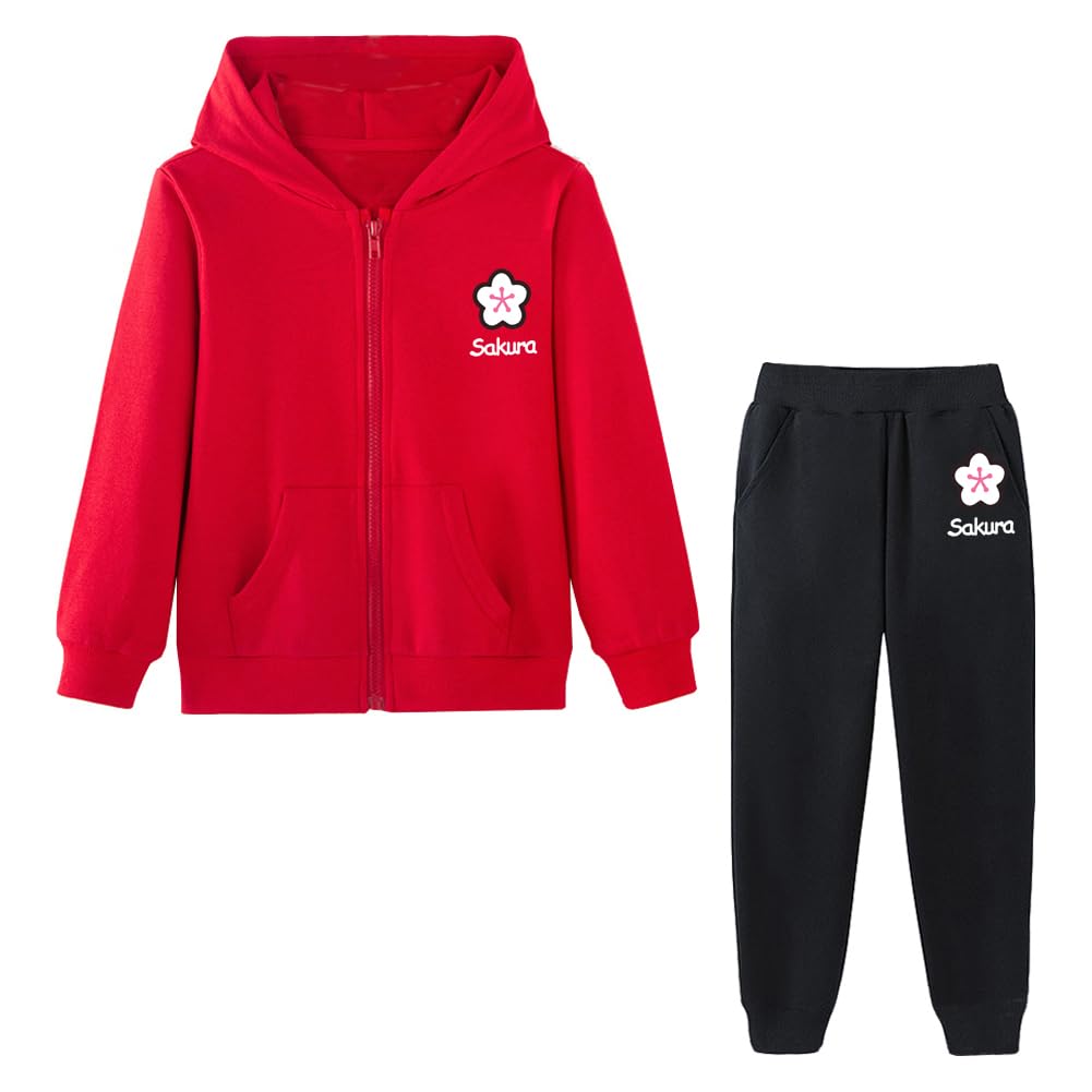 Tuta da jogging per bambini e bambine, set di abbigliamento da 2 pezzi