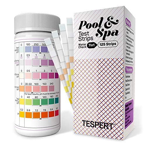 TESPERT Pool Teststreifen 7-in-1 Ph Teststreifen 125 Streifen Ph Tester Wassertester