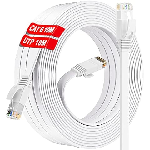 Ethernet Cable 10m, CAT.6 33ft Network Cable (RJ45) | High Speed 10/100/1000Mbit/s | Patch cable | UTP | Compatible with CAT.5 / CAT.5e / CAT.7 Cover